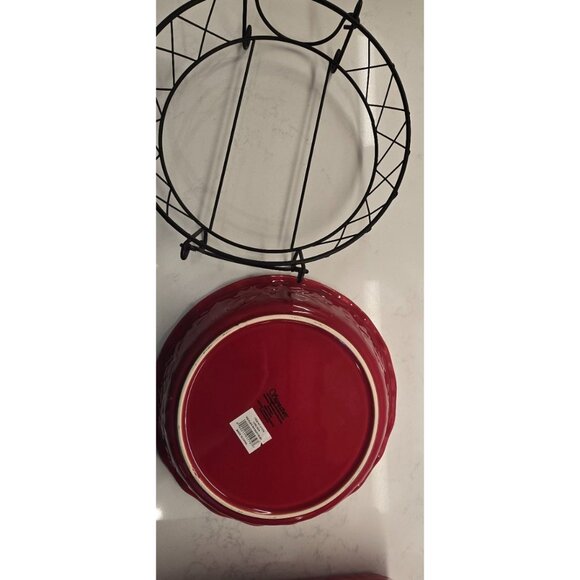 Signature Ceramics Ruby Red Bakeware Lot - Picture 2 of 11